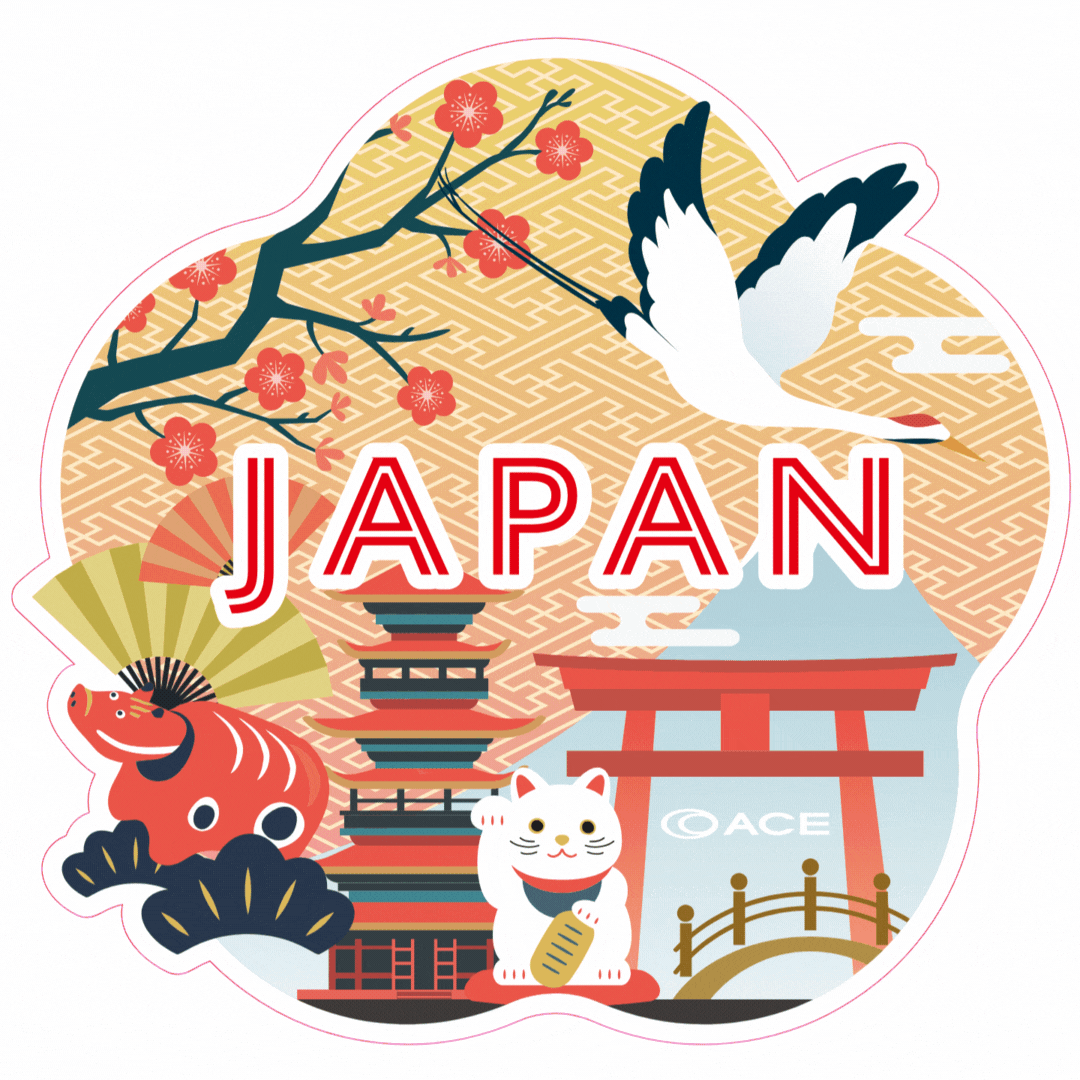 FREE GIFT - Japan-Made Travel Sticker (3 designs, sent at random) ACE